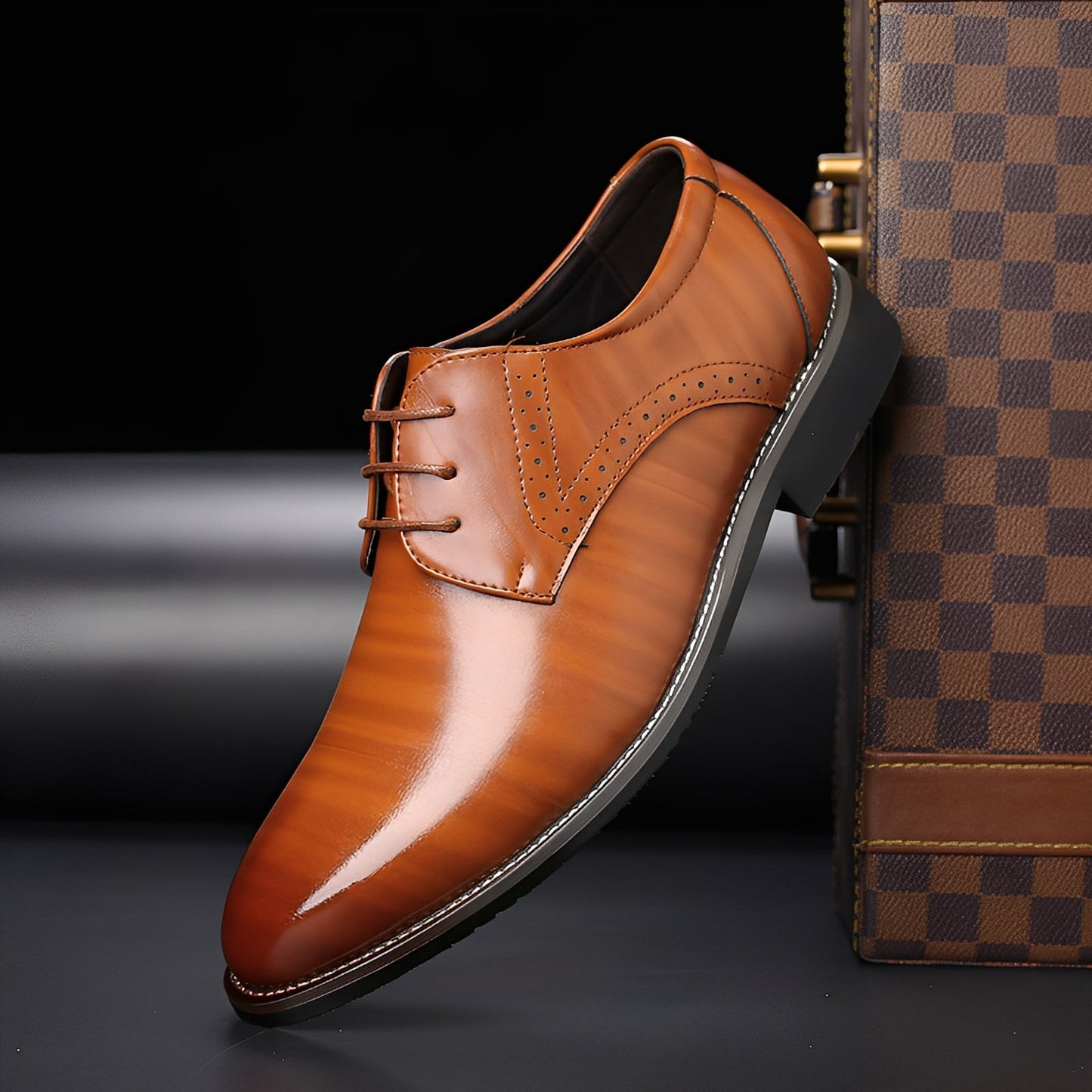 Beckham - Eleganckie Sznurowane Buty Brogu dla Mężczyzn