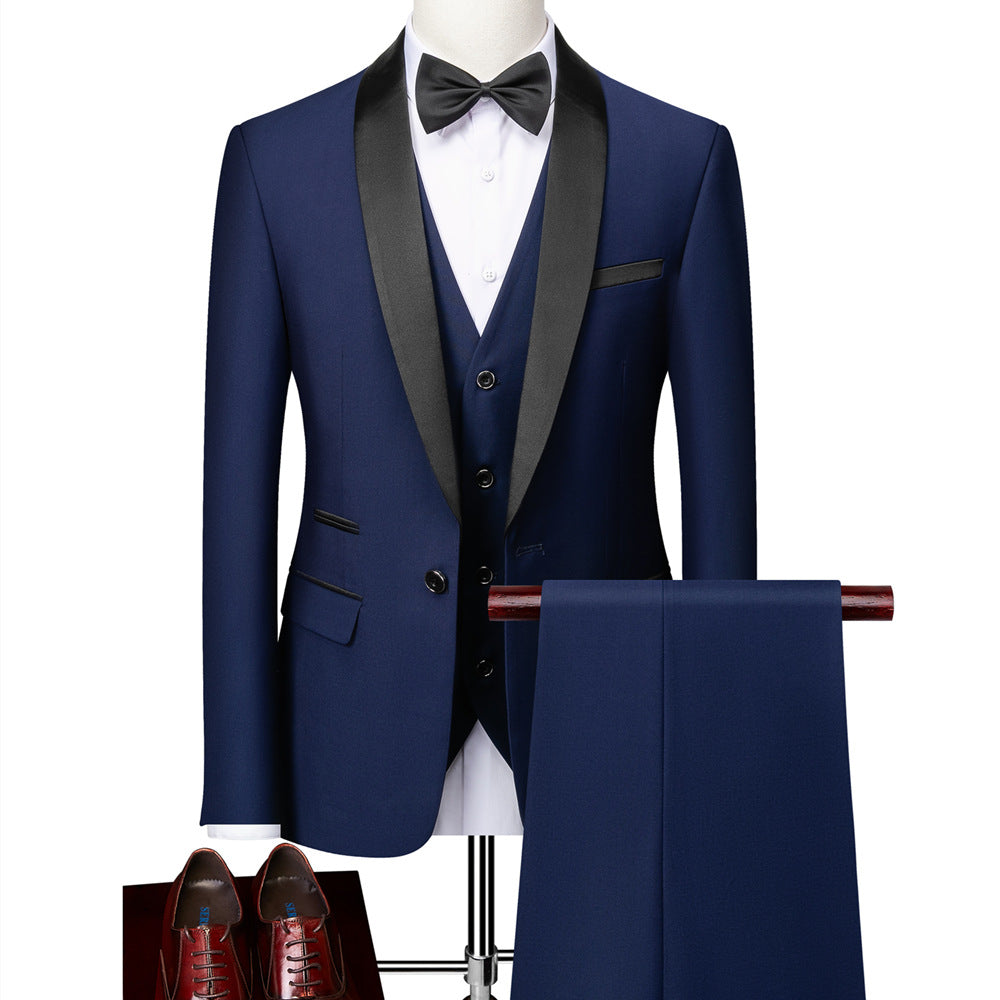 George - Stylowy męski garnitur Slim-Fit w trzech częściach