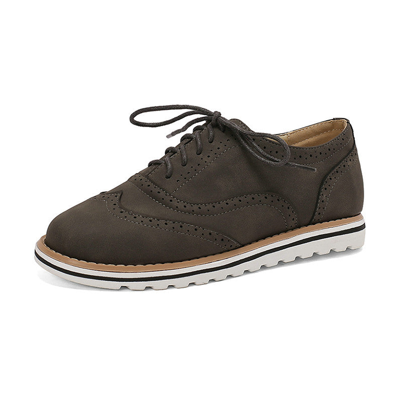 Gemma - Luźne damskie buty Derby z zamszu