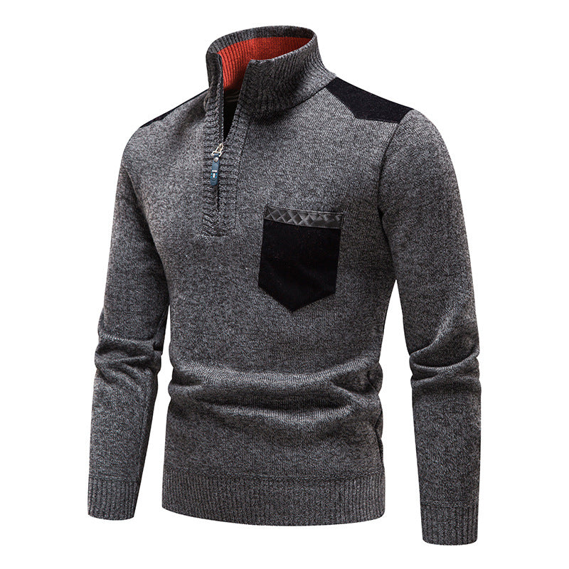 Rayne - Elegancki sweter z zamkiem i kieszenią dla panów