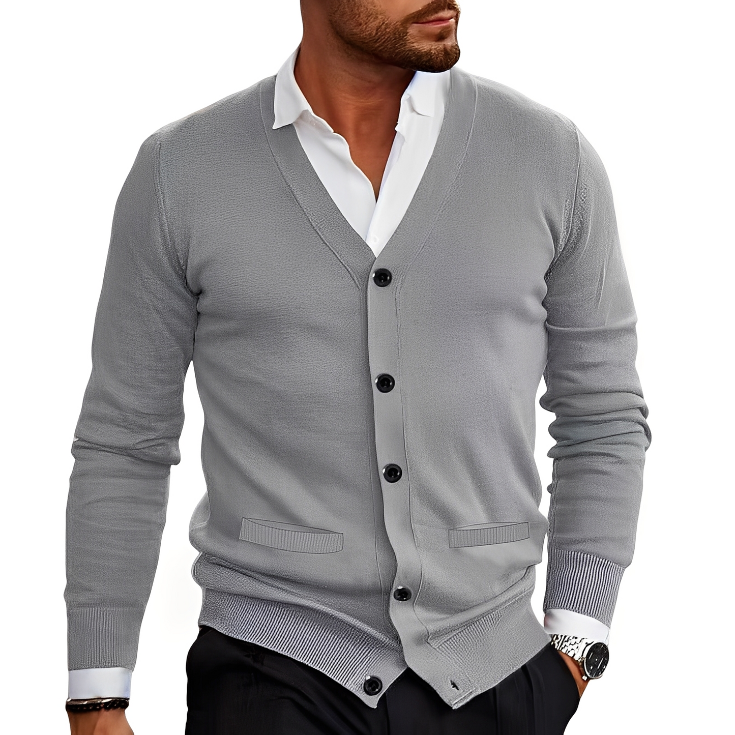 Kyler - Modny męski sweter z guzikami