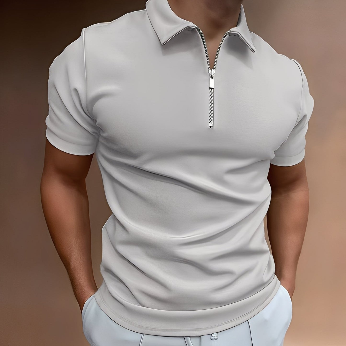 Hubert - Eleganckie Polo z Zipperem dla Panów