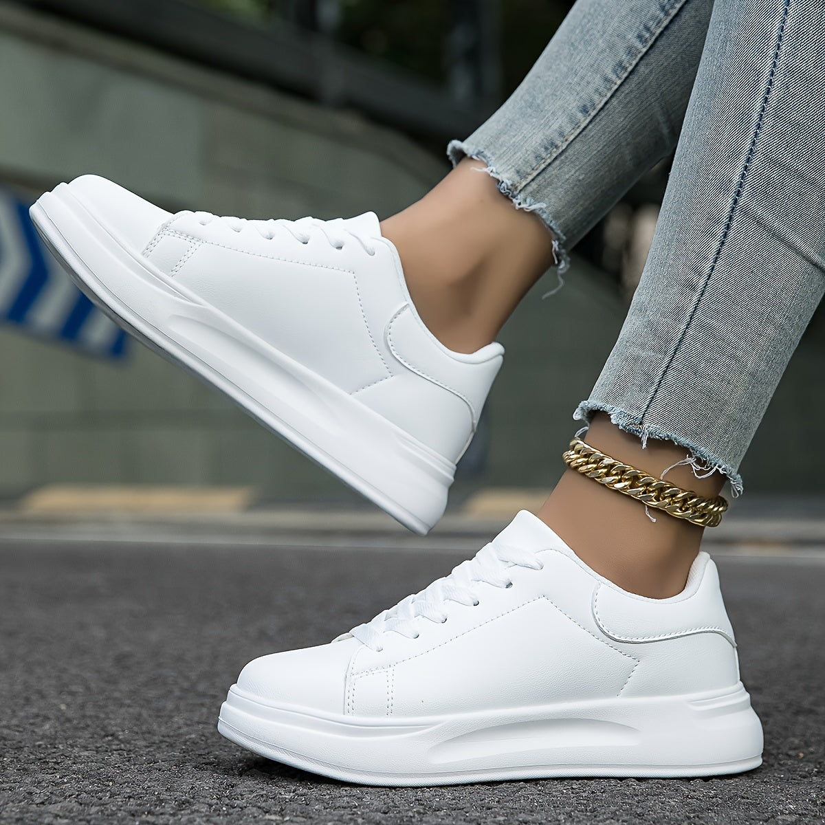 Layla - Białe Skórzane Sneakers Damskie do Codziennego Stylu
