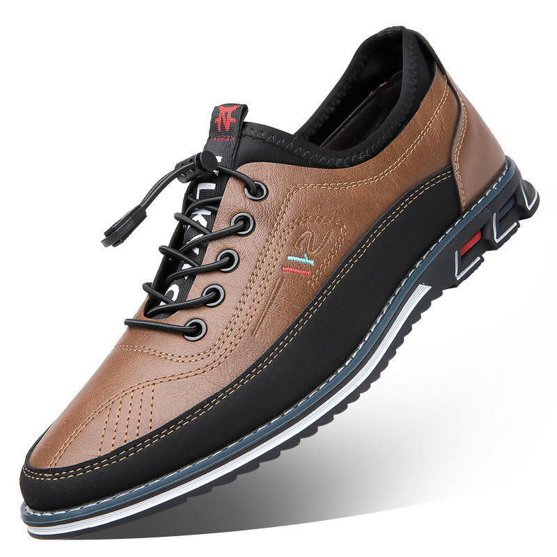Aaron - Męskie codzienne antypoślizgowe skórzane sneakersy