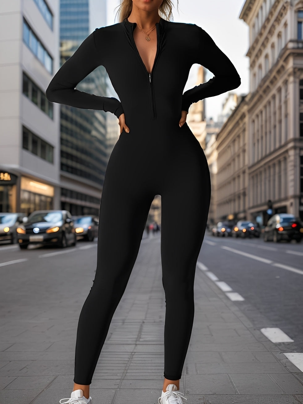 Thea - Body with a fitted Slim-Fit cut with a zipper for women