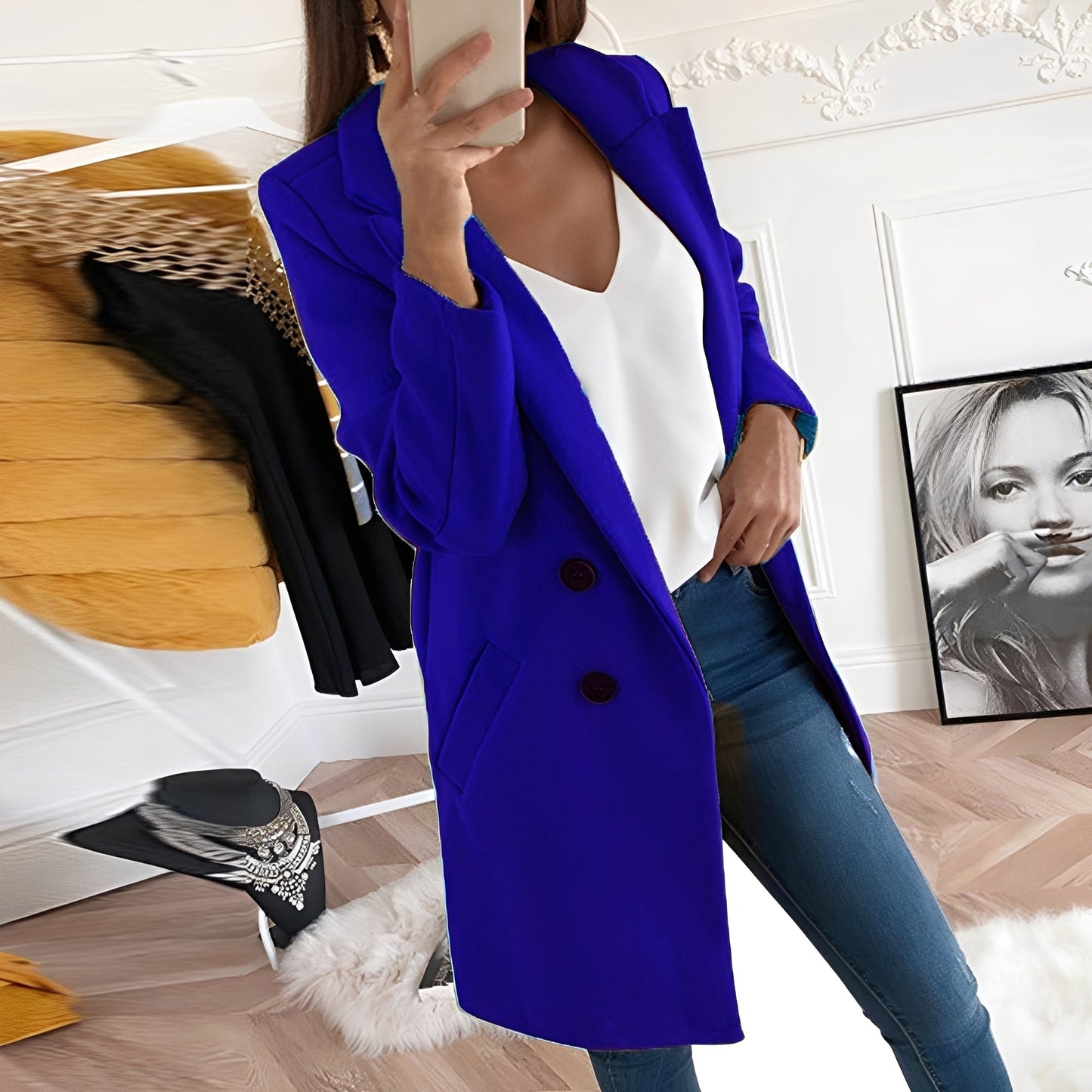 Nichole - Elegancki i ciepły długi płaszcz damski