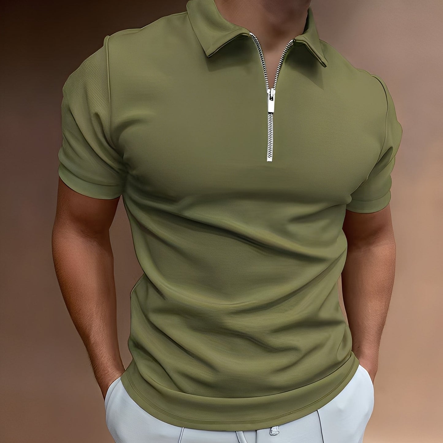 Hubert - Eleganckie Polo z Zipperem dla Panów