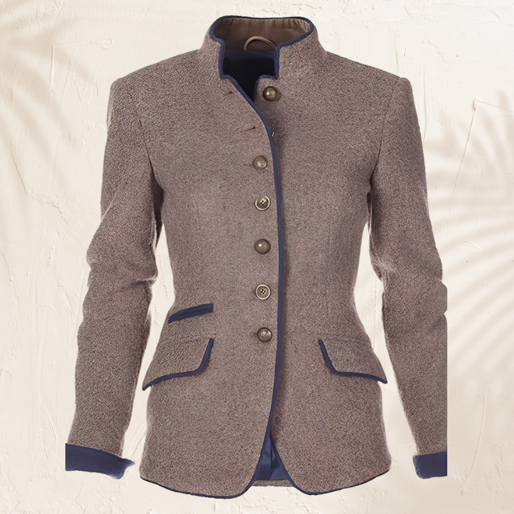 Clémence – Elegancka jednokolorowa kurtka damska