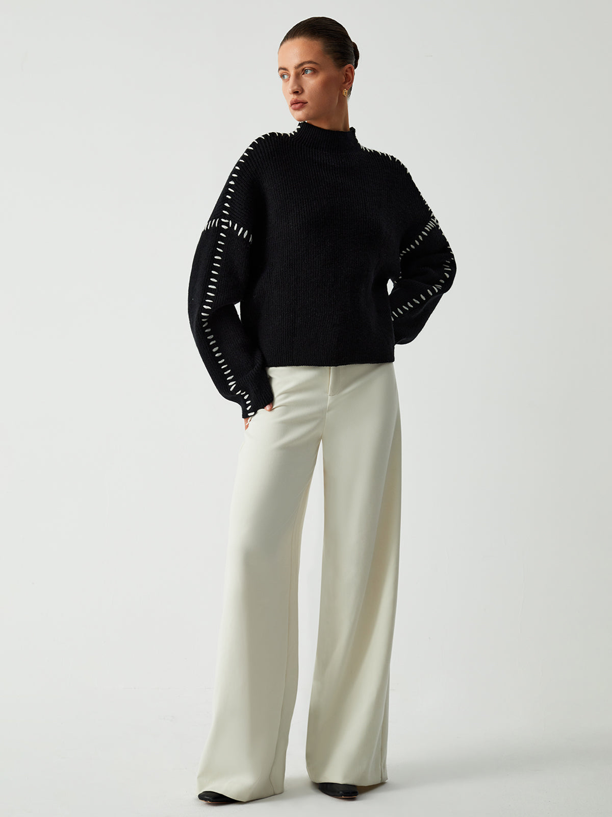 Theresa – Duży sweter z golfem