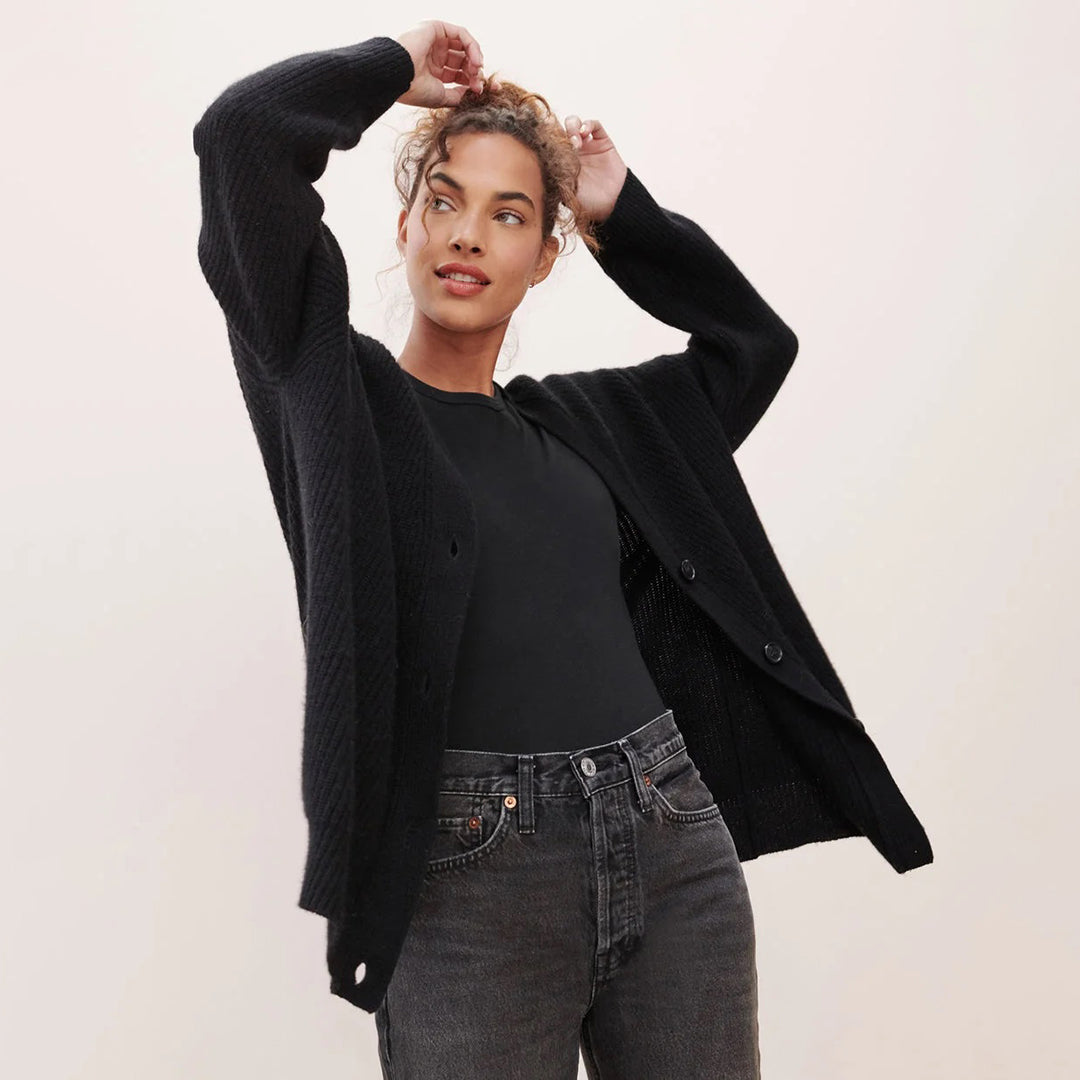 Leah – Oversize kardigan z kaszmiru dla kobiet
