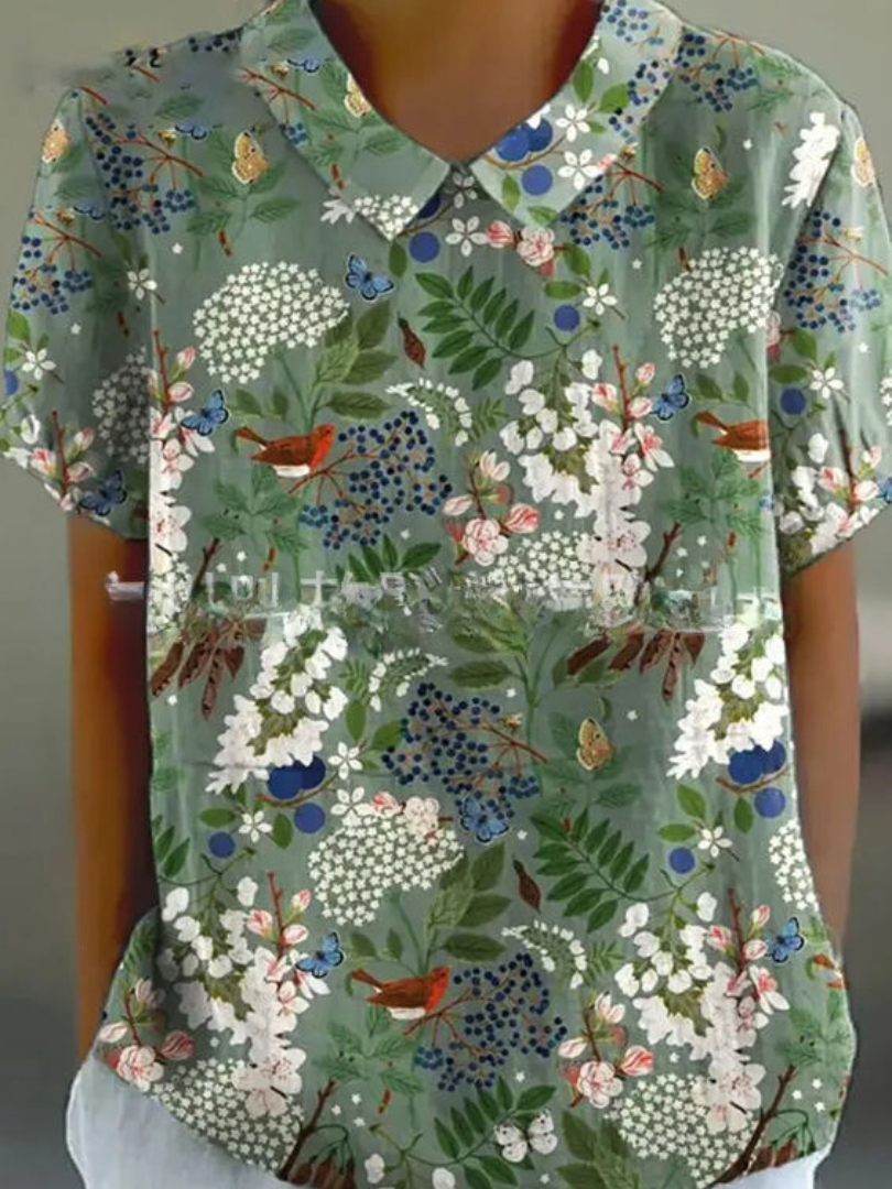Shelby - Vintage Kwiatowa Bluzka Damska Casual