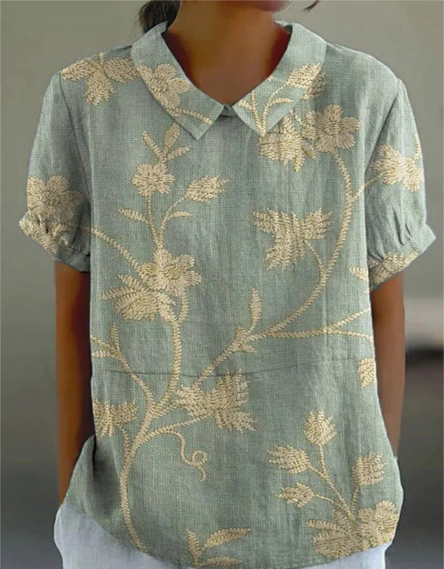 Shelby - Vintage Kwiatowa Bluzka Damska Casual