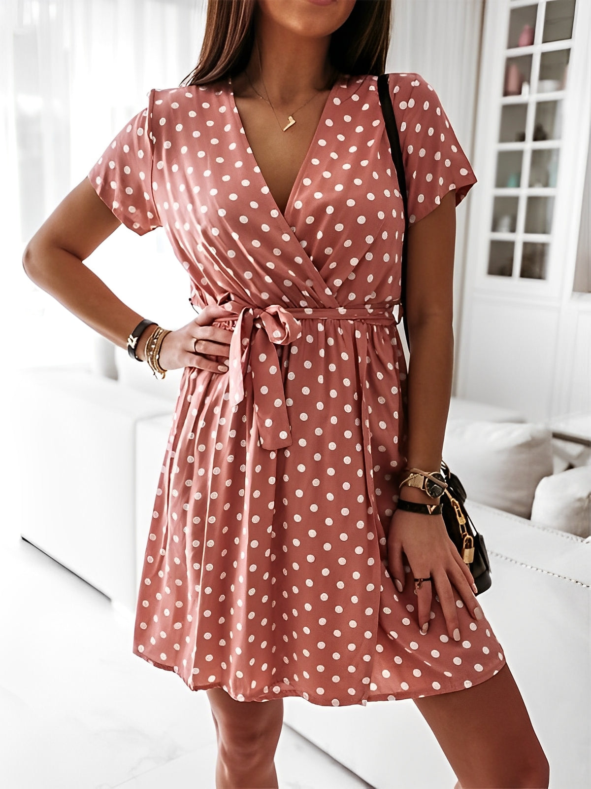 Suzanna - Letnia sukienka boho w grochy dla kobiet
