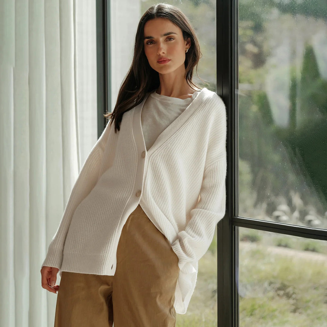 Leah – Oversize kardigan z kaszmiru dla kobiet