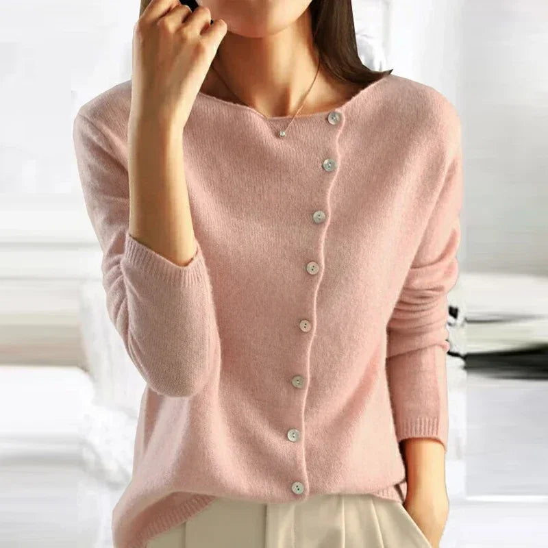 Zuri – Sweter Elegancki z Guzikami