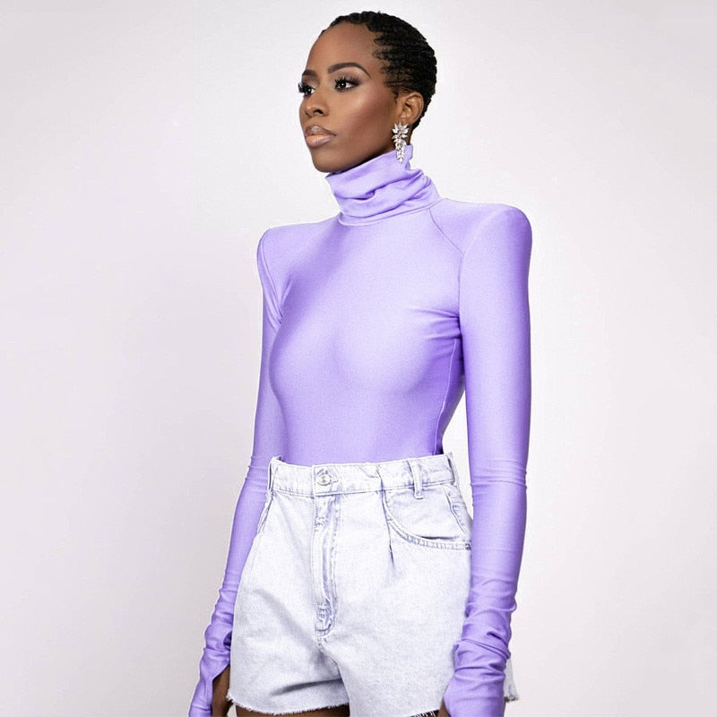 Ellery - Damskie body golf z ramiennymi poduszkami