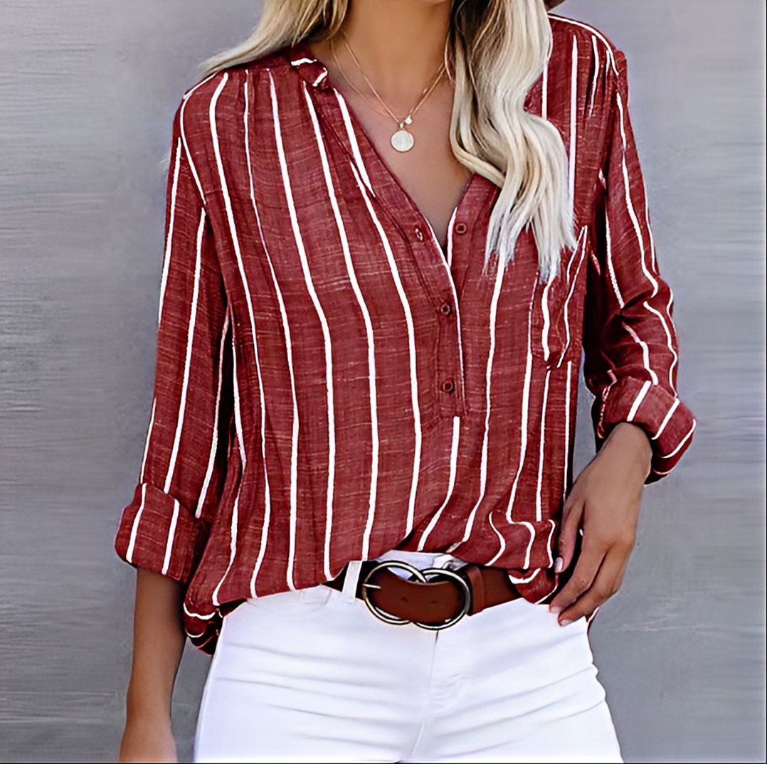 Ashley - Shirt loose fit with stripes and buttons