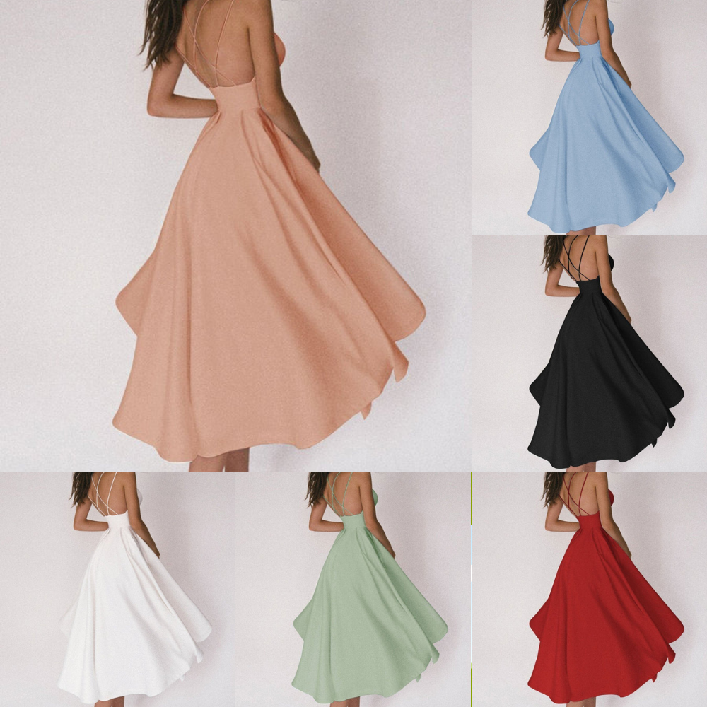 Gabriella - Satynowa sukienka z krzyżującymi się ramiączkami