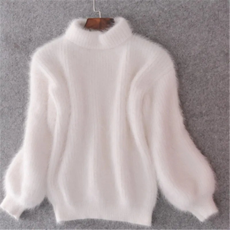 Brenda – Vintage Sweter w Stylu Angora