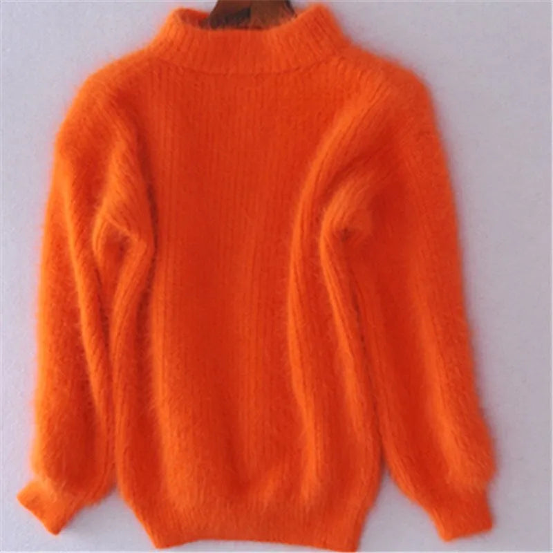 Brenda – Vintage Sweter w Stylu Angora