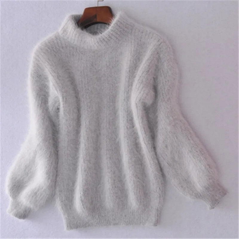 Brenda – Vintage Sweter w Stylu Angora