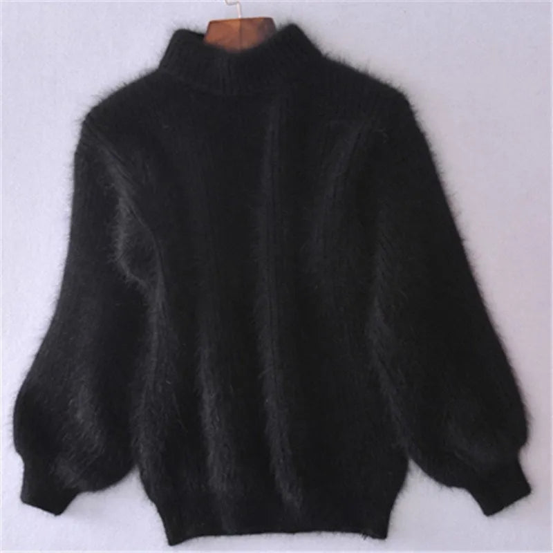 Brenda – Vintage Sweter w Stylu Angora