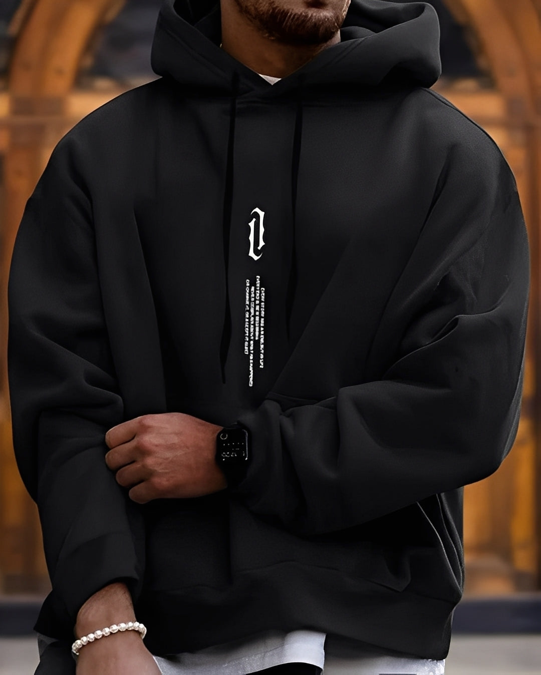 Clayton - Stylowy i luźny męski hoodie z nadrukiem