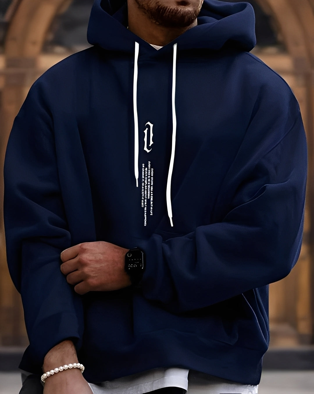 Clayton - Stylowy i luźny męski hoodie z nadrukiem
