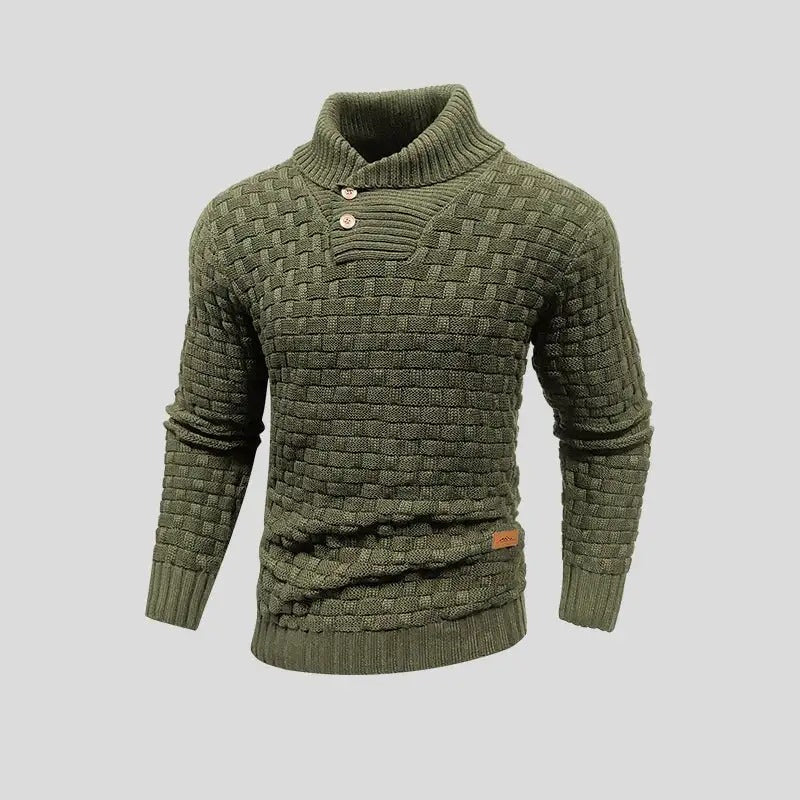 Eldon - Stylowy męski sweter z guzikami