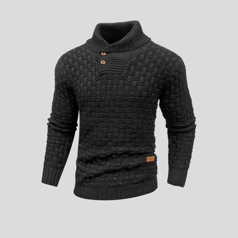 Eldon - Stylowy męski sweter z guzikami