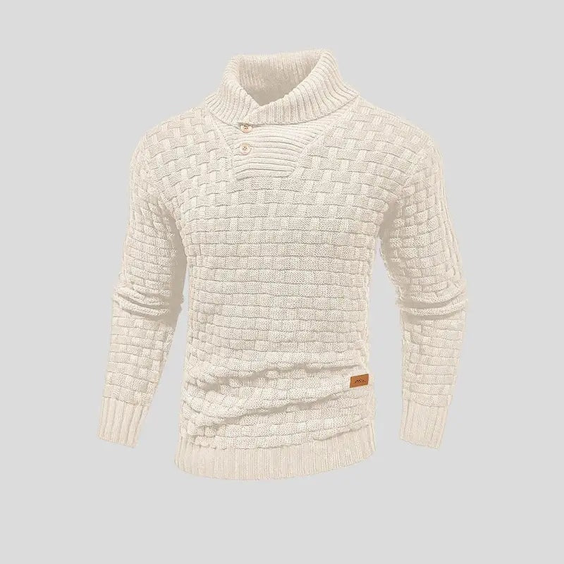 Eldon - Stylowy męski sweter z guzikami