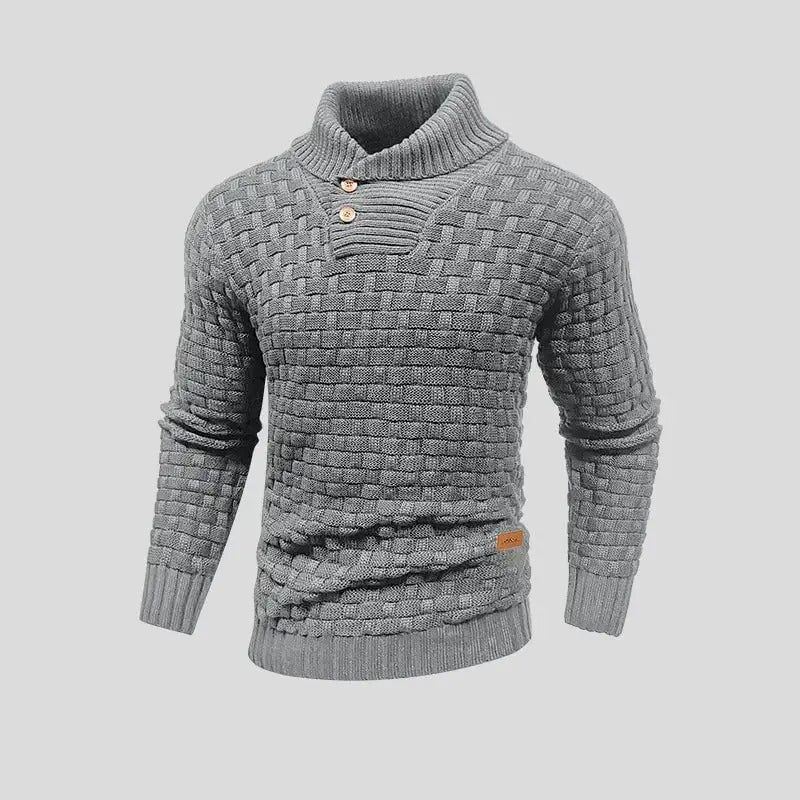 Eldon - Stylowy męski sweter z guzikami