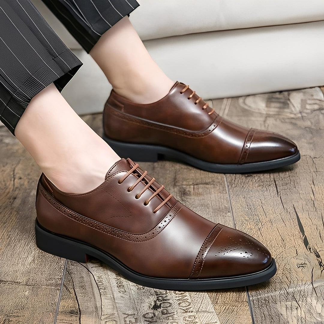 Fulton - Nowoczesne, stylowe, męskie skórzane buty brogue