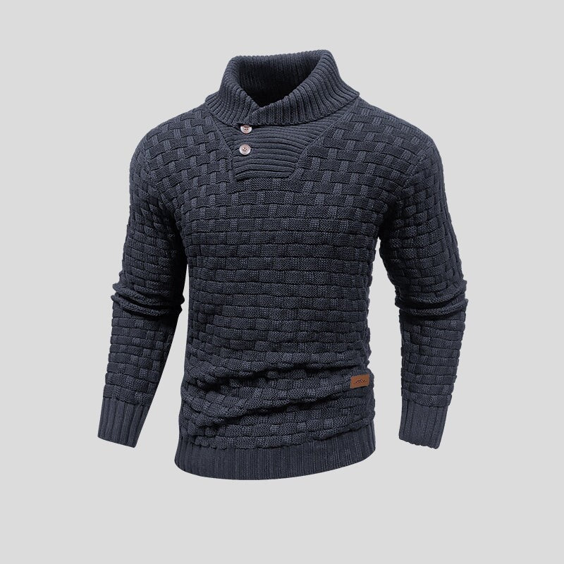 Eldon - Stylowy męski sweter z guzikami