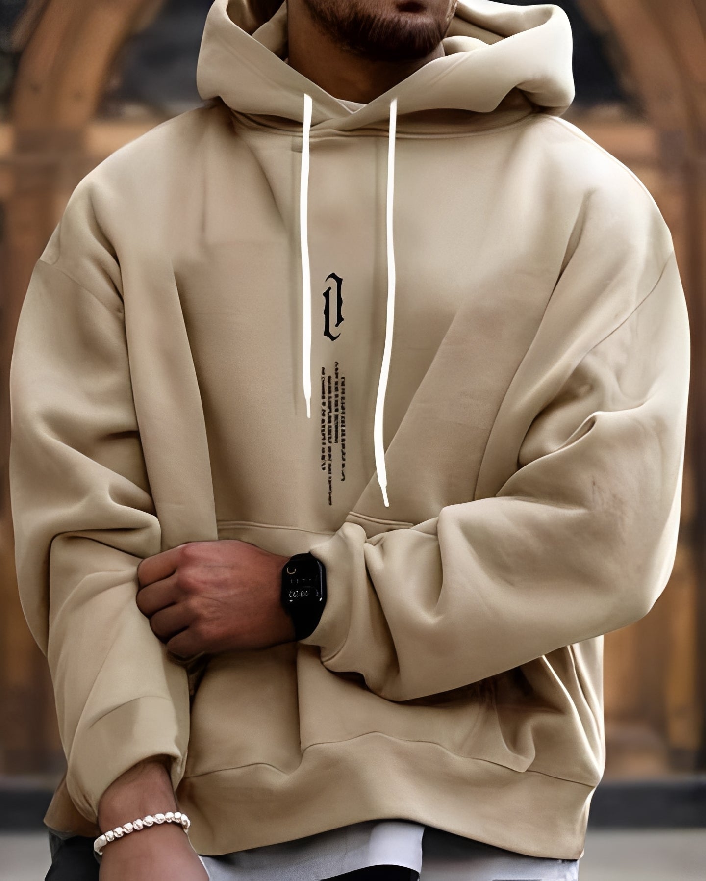 Clayton - Stylowy i luźny męski hoodie z nadrukiem