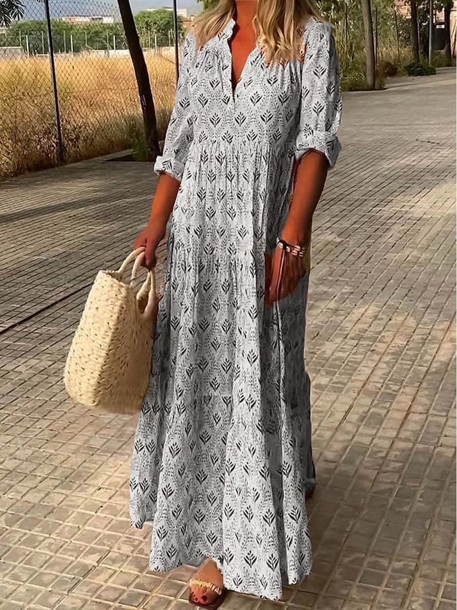 Birgitta – Elegancka długa sukienka o klasycznym kroju