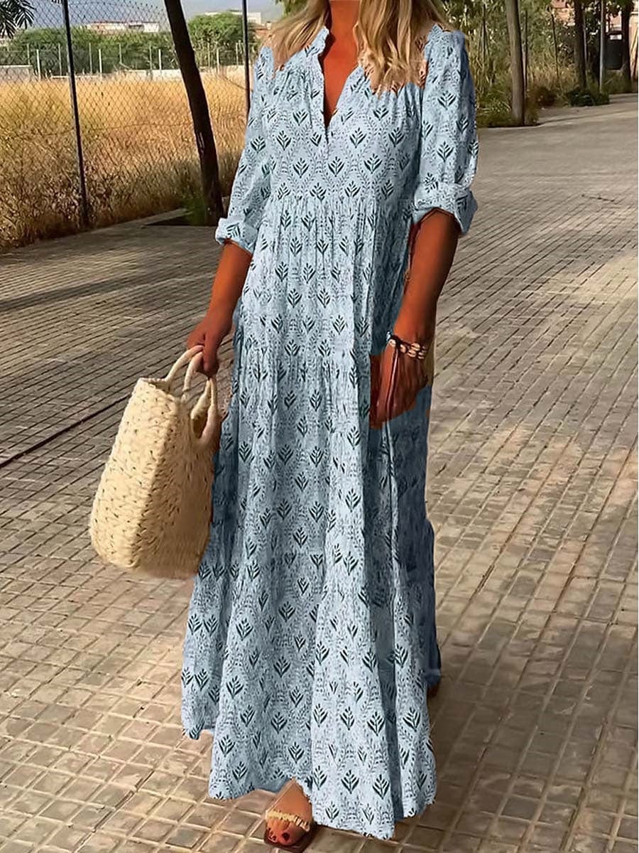 Birgitta – Elegancka długa sukienka o klasycznym kroju
