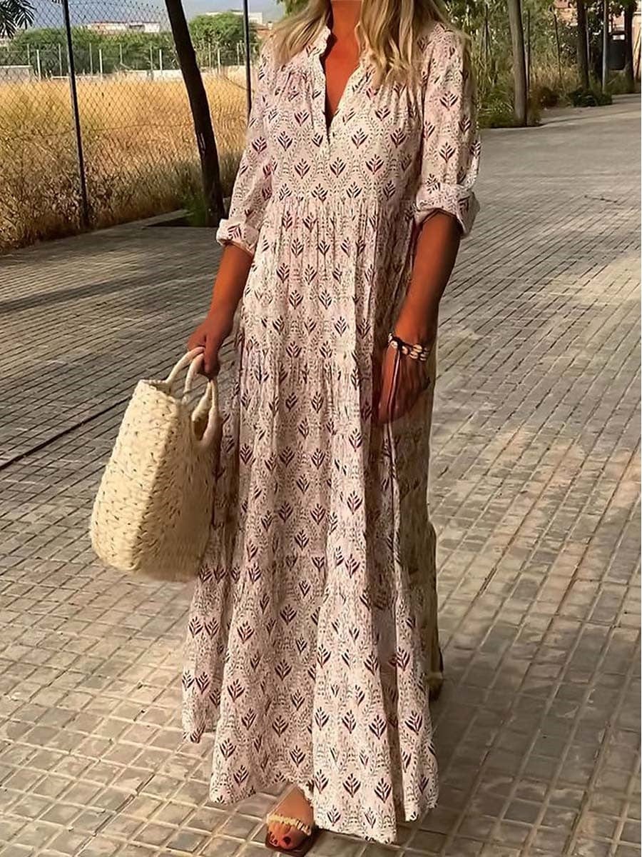 Birgitta – Elegancka długa sukienka o klasycznym kroju
