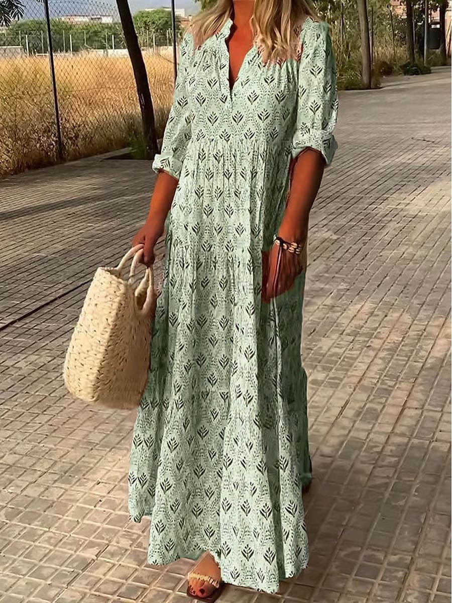 Birgitta – Elegancka długa sukienka o klasycznym kroju