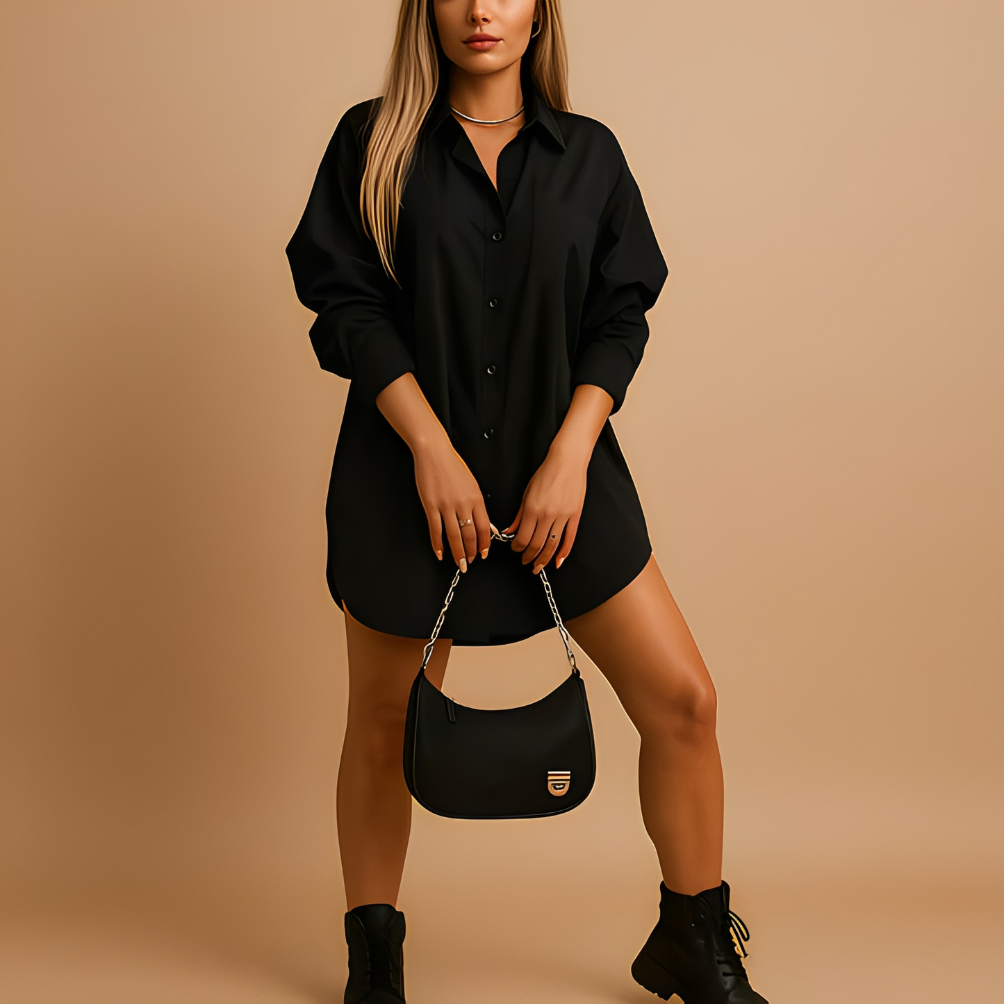 Alecia - Damenweite Bluse mit langen Ärmeln