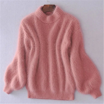Brenda – Vintage Sweter w Stylu Angora