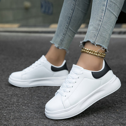 Layla - Białe Skórzane Sneakers Damskie do Codziennego Stylu
