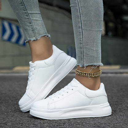 Layla - Weiße Damensneaker aus Leder für den Alltag