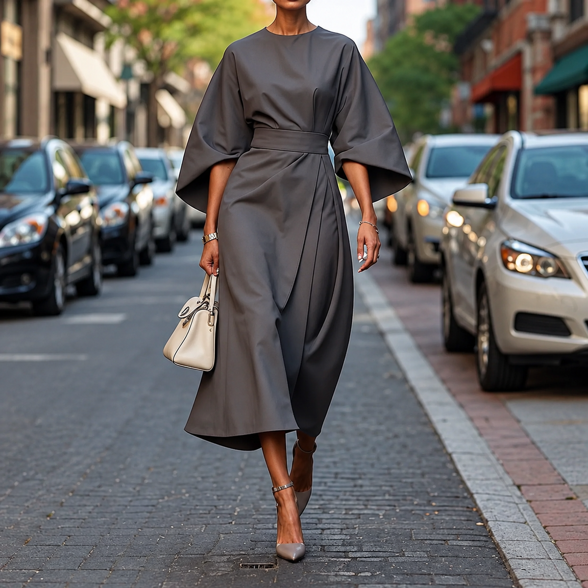 Clare - Maksikleid z paskiem w talii
