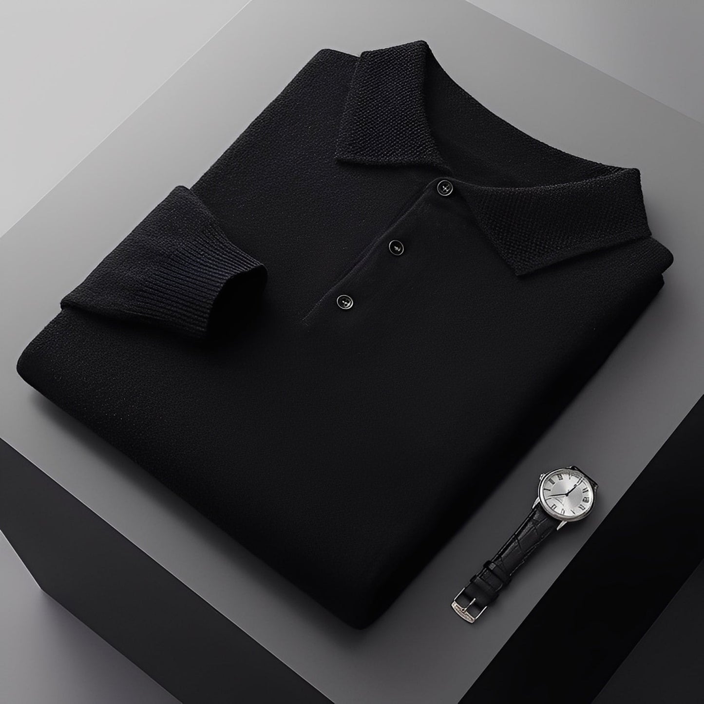 Romilly - Stylowy kaszmirowy sweter polo dla mężczyzn