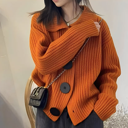Alannah - Modny kardigan z dużymi guzikami dla kobiet