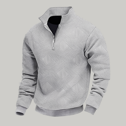 Rodney - Wygodny męski sweter z zamkiem pod szyją