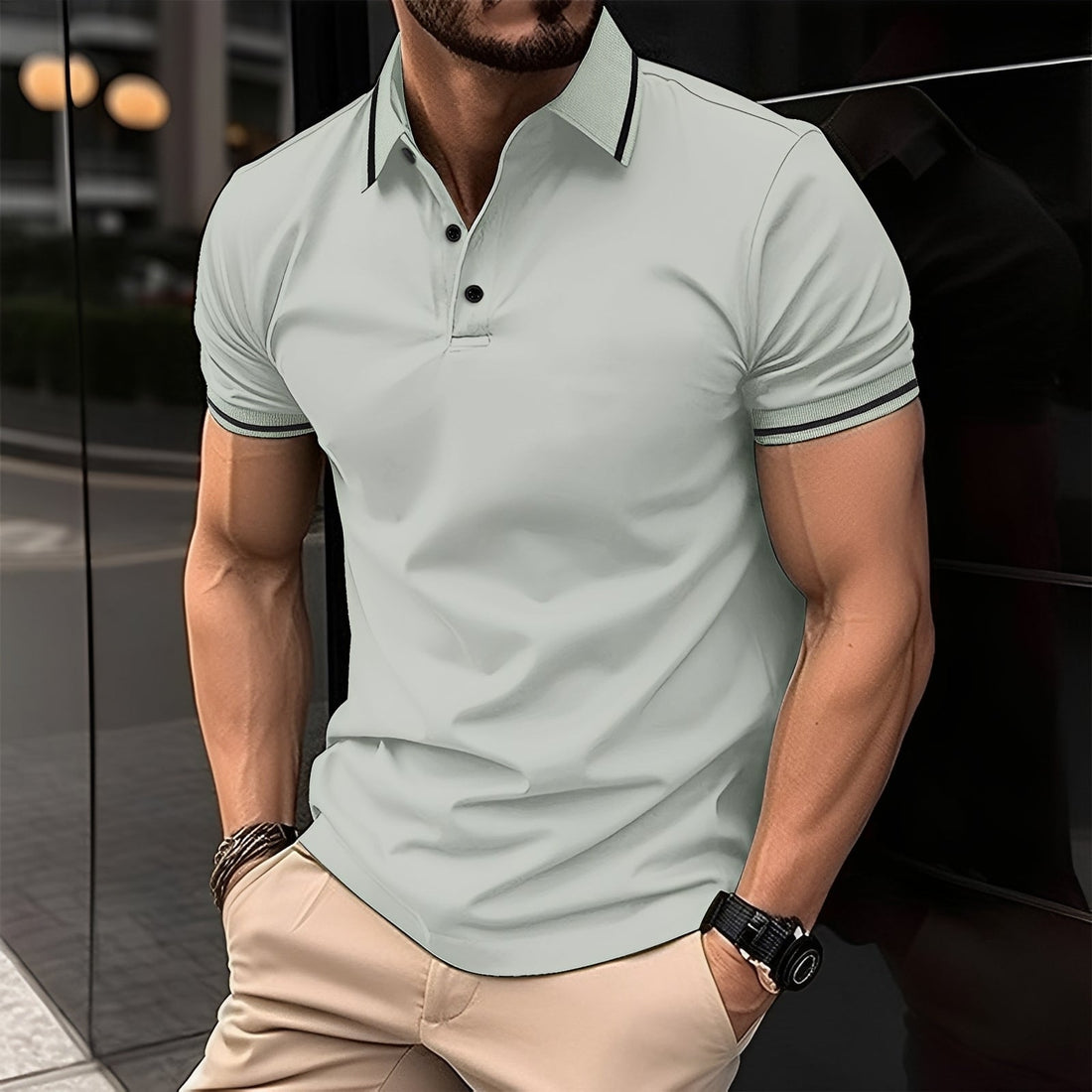 Frank - Stylowa koszulka polo z klapami