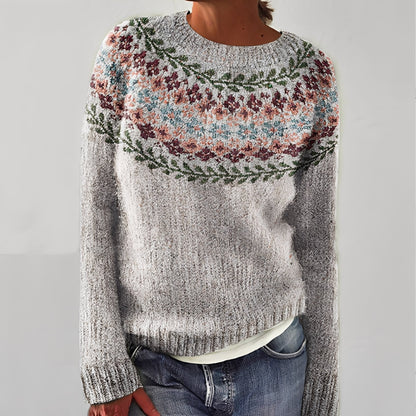 Heather - Tradycyjny damski sweter z wzorem