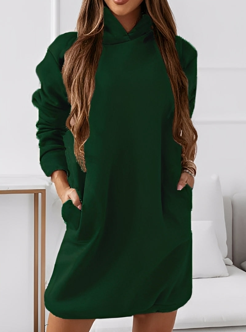 Michaela - Modna mini sukienka z kapturem dla pań